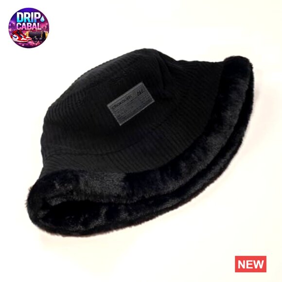 Reversible Corduroy Faux Fur Bucket Hat Winter Warm Packable main image 7
